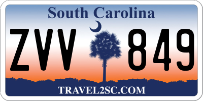 SC license plate ZVV849