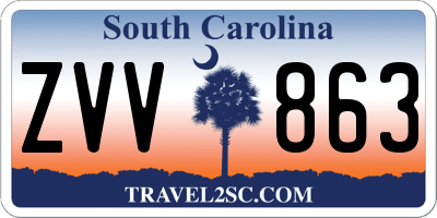 SC license plate ZVV863