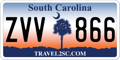 SC license plate ZVV866