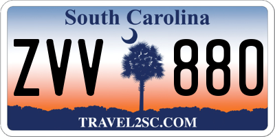 SC license plate ZVV880