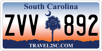 SC license plate ZVV892