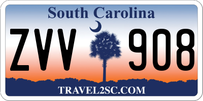 SC license plate ZVV908