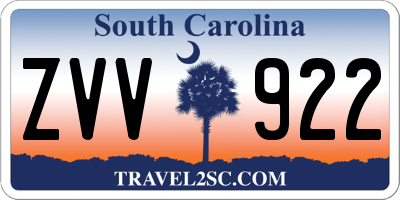 SC license plate ZVV922