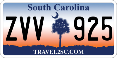 SC license plate ZVV925