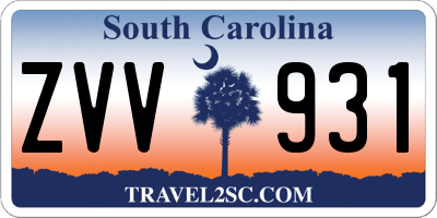 SC license plate ZVV931