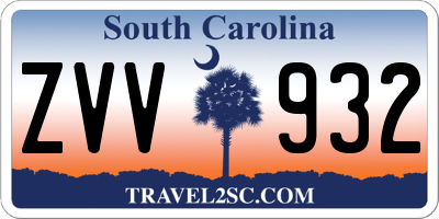 SC license plate ZVV932