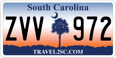 SC license plate ZVV972