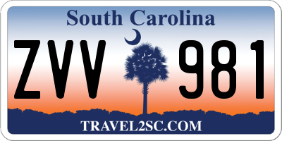 SC license plate ZVV981