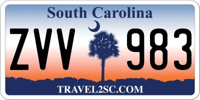 SC license plate ZVV983