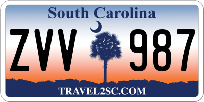 SC license plate ZVV987