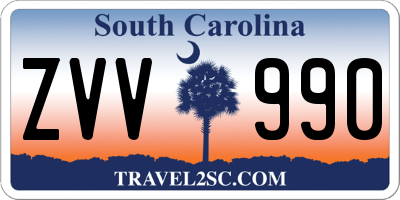 SC license plate ZVV990