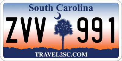 SC license plate ZVV991