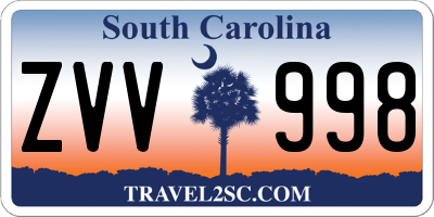 SC license plate ZVV998