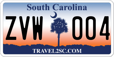 SC license plate ZVW004
