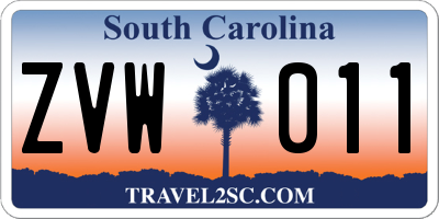 SC license plate ZVW011