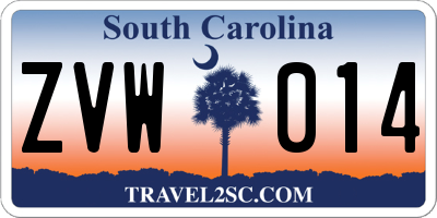 SC license plate ZVW014