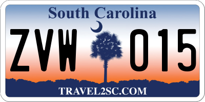 SC license plate ZVW015