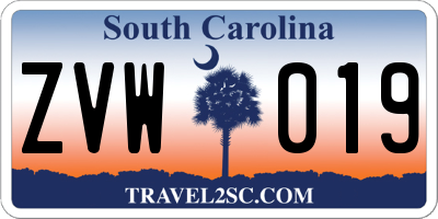 SC license plate ZVW019