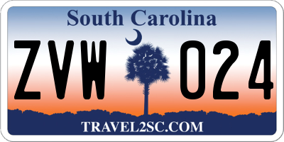 SC license plate ZVW024