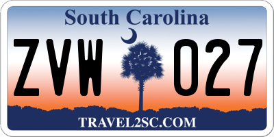 SC license plate ZVW027