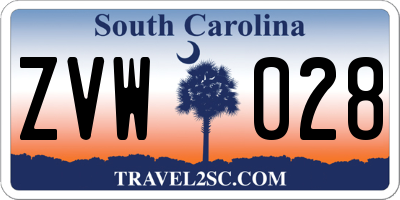 SC license plate ZVW028