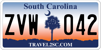 SC license plate ZVW042