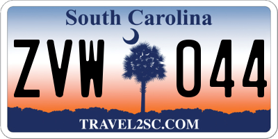 SC license plate ZVW044