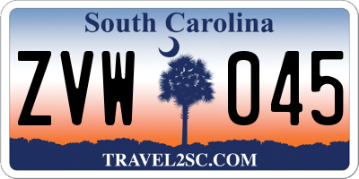 SC license plate ZVW045