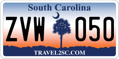 SC license plate ZVW050