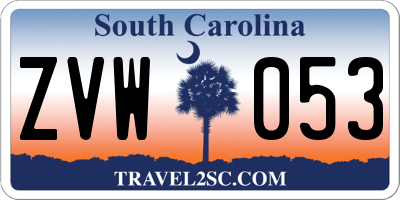 SC license plate ZVW053