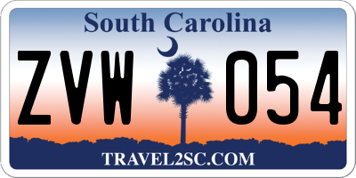 SC license plate ZVW054