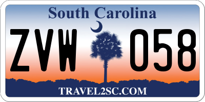 SC license plate ZVW058
