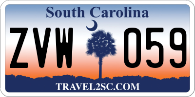 SC license plate ZVW059
