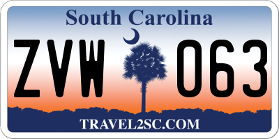 SC license plate ZVW063