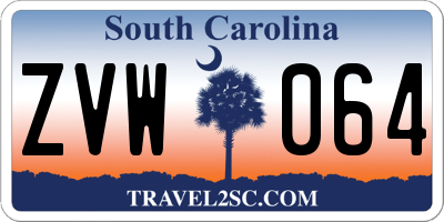 SC license plate ZVW064