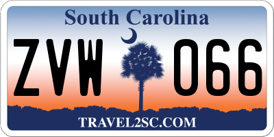 SC license plate ZVW066