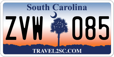 SC license plate ZVW085