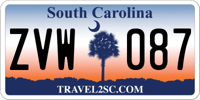 SC license plate ZVW087
