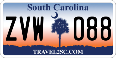SC license plate ZVW088