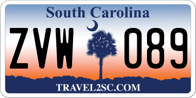 SC license plate ZVW089