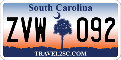 SC license plate ZVW092