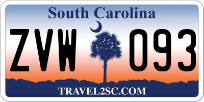 SC license plate ZVW093