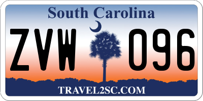 SC license plate ZVW096