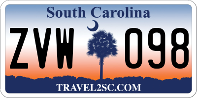 SC license plate ZVW098