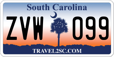 SC license plate ZVW099
