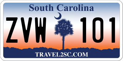 SC license plate ZVW101