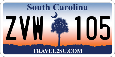 SC license plate ZVW105