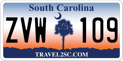 SC license plate ZVW109