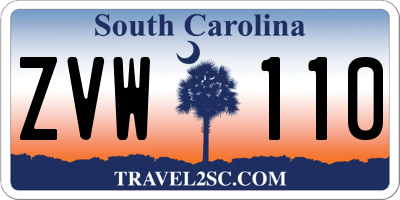 SC license plate ZVW110