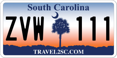 SC license plate ZVW111